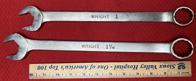 Wright Open Box End Combination Wrenches 12 PT - USA 1'' 1132 & USA 1  1/16'' 1122