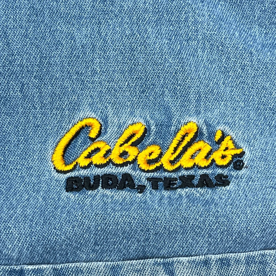 Camisa Denim Cabelas De Colección Hombres XL Azul Jean Abotonada Exterior Ropa de Trabajo Y2K Foto 4 de 4