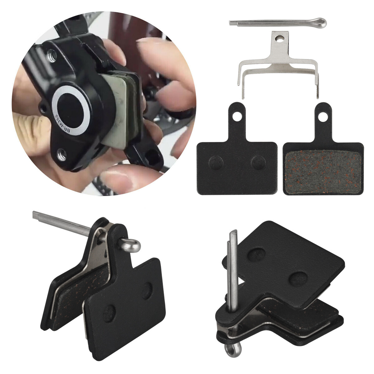 4 Pairs MTB Bicycle Resin Disc Brake Pads For Shimano M315/M355/M375