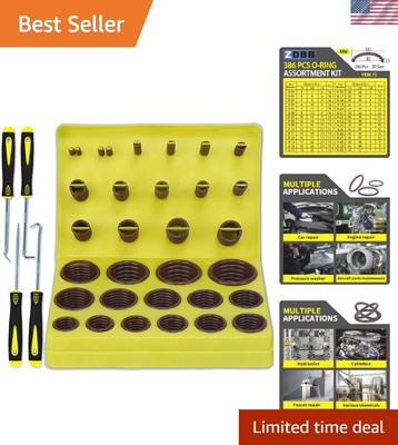 386 PCS O Ring Set - 30 Sizes of Fluorocarbon for Diverse Applications