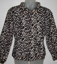 NWOT/NEW Womens CHICOS Size 3 Animal Print Zip Windbreaker Biker Jacket XL