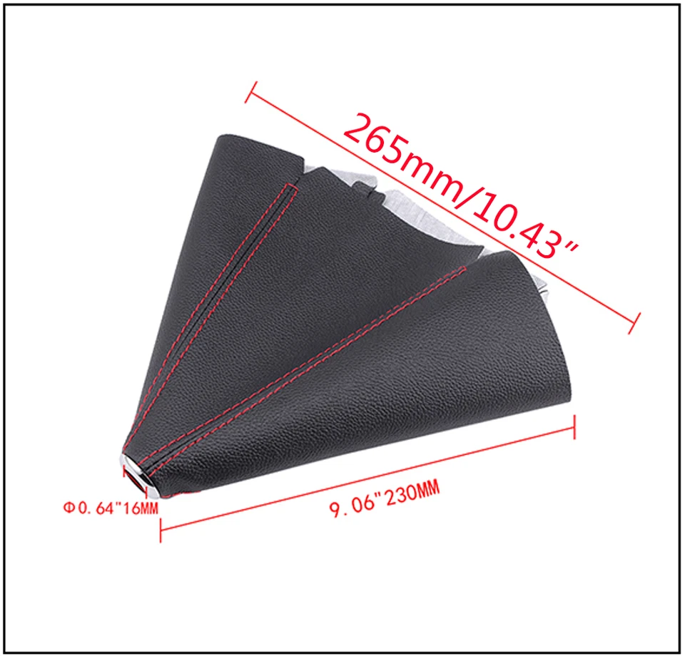 Shift переключатель загрузки чехол универсальный кожаный Gear ручной черный w/красный стежки - Изображение 2 из 4