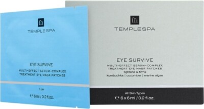 TEMPLESPA Eye Survive Treatment Mask Patches strafft & strafft Serum komplett 6x6ml