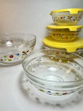 Set of 5 Imperial Glass Nesting Bowls with Butterfly. Adorable!!