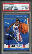 2012-13 NBA Hoops #229 Brandon Knight Signed Card AUTO PSA Slabbed Pistons