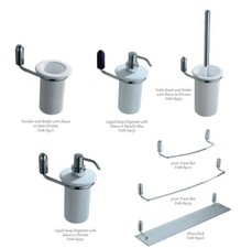 QUALITY ITALIAN JENDICO CHROME ON BRASS CERAMIC BATHROOM ACCESSORIES - FUSION