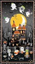 Glow-O-Ween fabrics panel by Kansas studio for Benartex - Halloween quilt fabric