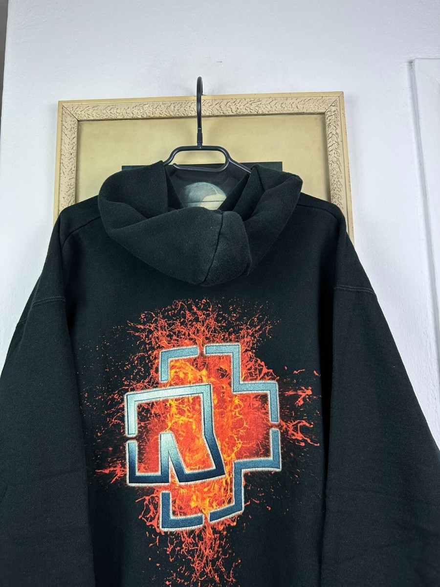 Vintage 2000's Rammstein Big Logo Hoodie Fire Rare Jacket Over