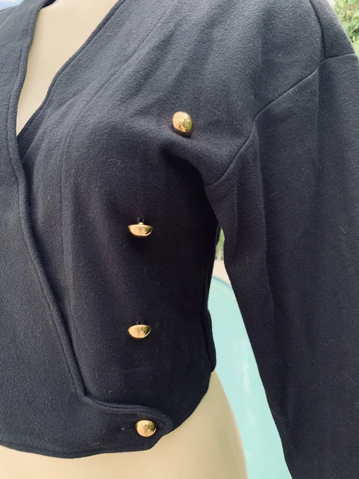 Chaqueta de algodón vintage TAPEMEASURE New York negra años 80 talla S/M Michael Jackson Foto 3 de 4