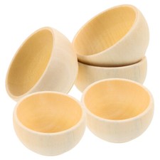 5 Pcs Unfinished Wooden Bowl Bowls for Crafts Prep Cooking Child Woodcrafts