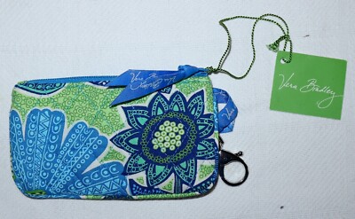 VERA BRADLEY Doodle Daisy Pattern Two Zip Coin & Key Wallet NWOT
