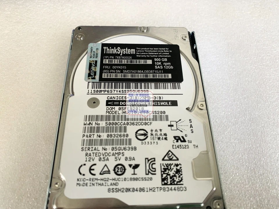 适用于联想 7XB7A00026 00YK015 900G 10K 12G SAS 2.5 RS850 sr650 — 第 3/4 张图片
