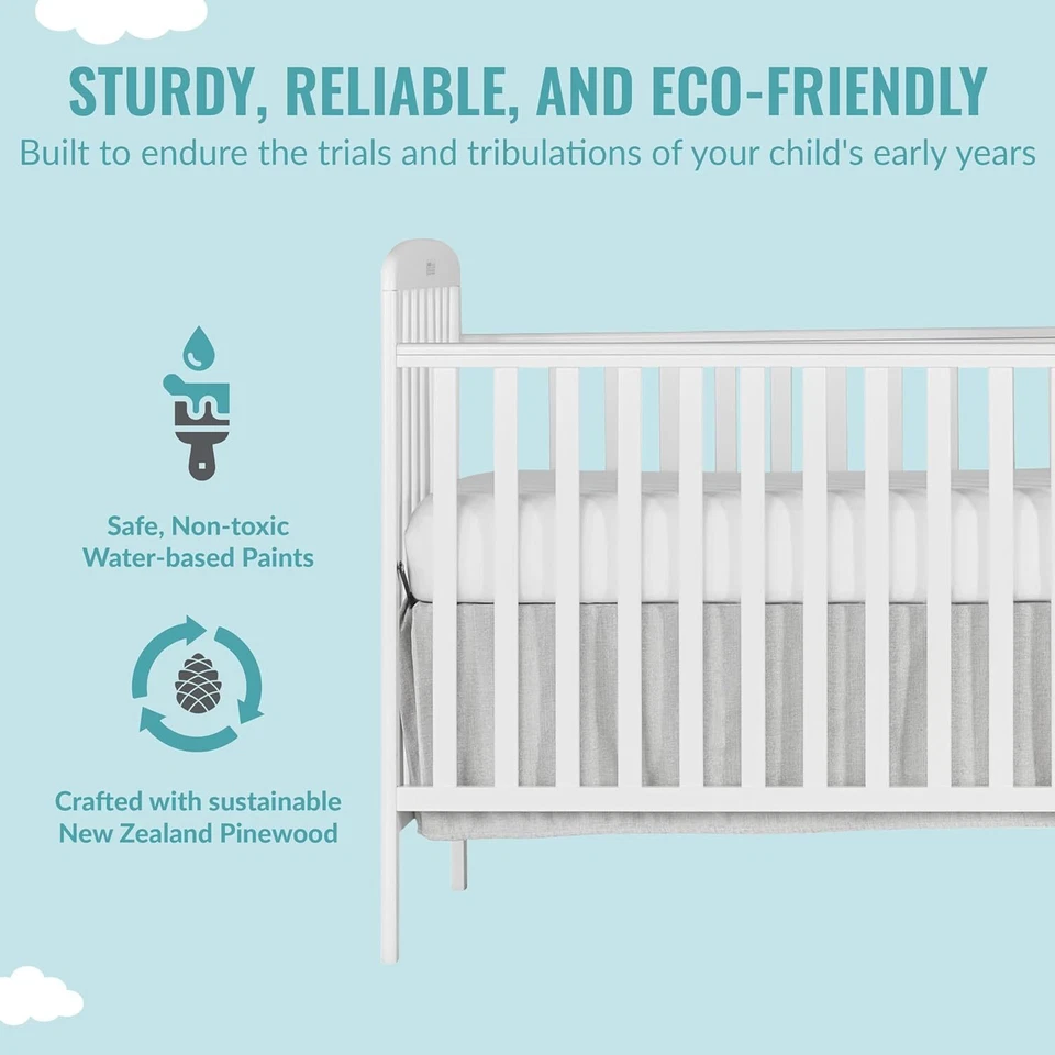 Anna 4-в-1 полноразмерная детская кроватка и пеленальный столик - стильный новый дизайн! - Изображение 4 из 4