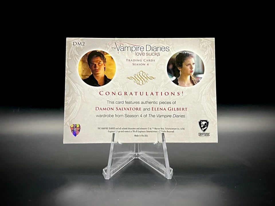 🩸The Vampire Diaries Season 4 Wardrobe Relic Damon Salvatore & Elena Dual DM2 - Image 2 of 3