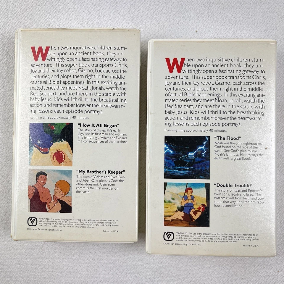 Superbook (Original VHS, Clamshell, Volume 1& 2) Vintage Bible Cartoon Good - Image 2 of 3