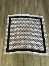 Louis Vuitton Monogram Silk Scarf 37  x 39.5 lilac Stripe Sheer LARGE Wrap VTG