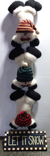 Christmas Holiday Stacked Snowman Vertical Plush Door or Wall Hanging Decoration