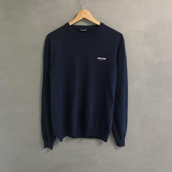 Men Roberto Cavalli Sweater Navy 40 /L / 48