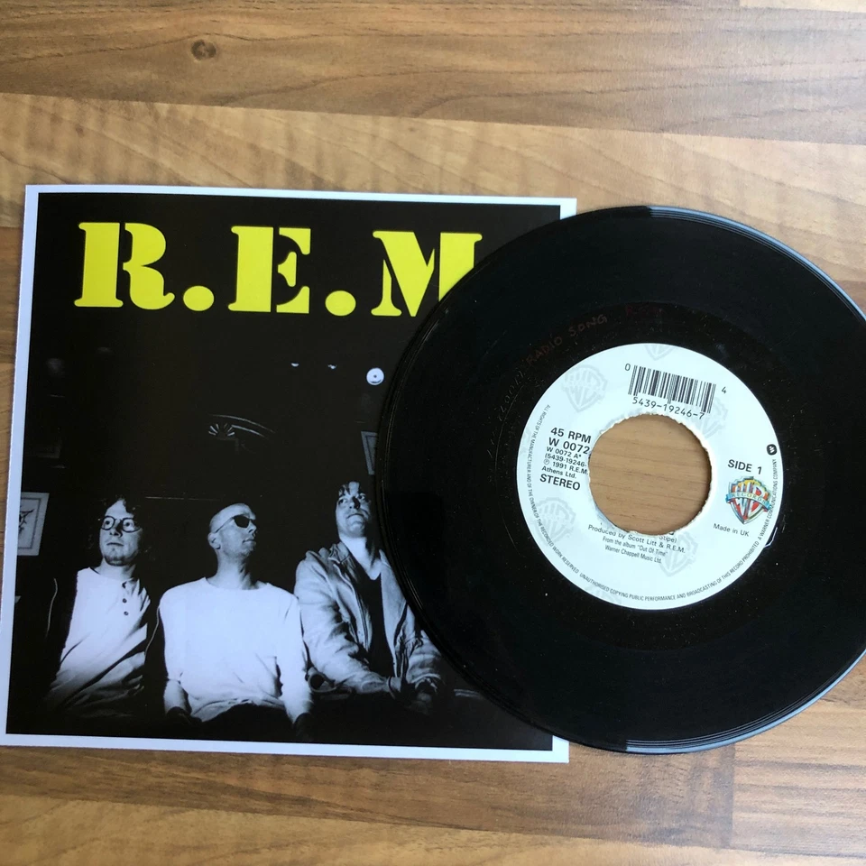 R.E.M. Radio Song  45 7" Vinyl Single record with unique Sleeve - Image 3 of 4