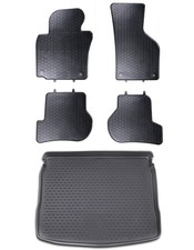 Gummi Fußmatten Kofferraumwanne Set für VW Golf 6 Limo ab 2009 VI Gummimatten