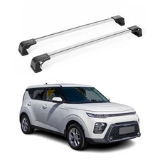Roof Rack Cross Bars Carrier Aluminium for Kia Soul 2020-2025 Gray 2Pcs