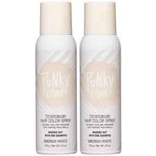 Temporary Hair Color Spray Siberian White – 2 Pack, 3.5oz Wash-Out Dye