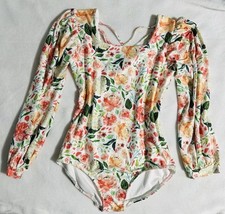 NWT Cheeky Plum Girls Leotard Dance Gymnastics Long Sleeve Flower Size 12 Y