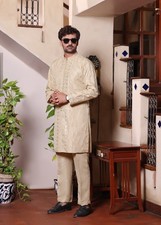 Men Fancy Kurta and Shalwar Set Pakistani/Indian for Eid NEW Large