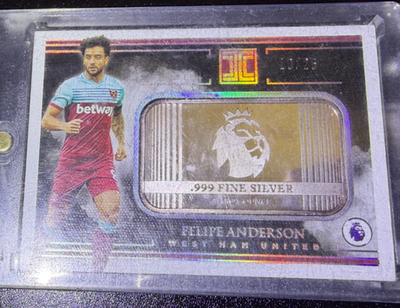 #ad 2019 20 Impeccable Premier League Felipe Anderson 25 1 troy oz silver .999 Fine $124.99