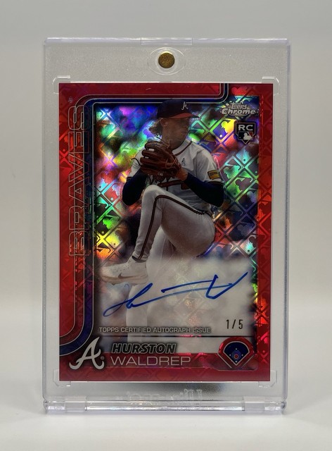 2025 Topps Chrome Red LOGOFRACTOR  1/5- Rookie Auto Hurston Waldrep #RA-HW