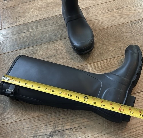 Hunter Original Tall Womens Size 9 Matte Black Rubber Rain Boots Waterproof - Picture 7 of 10