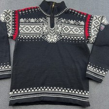 Dale of Norway 125th Anniversary Sweater Mens Small Fair Isle Knitted 1/4 Zip