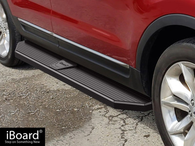 APS Stain Black 6'' Flat Side Step Side Bar Fit 11-19 Ford Explorer 4-Door