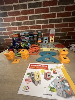 Magformers Magna Tiles Lot Of 323, Including Wheels, Idea Book, Letters, Animals