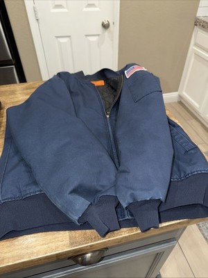 Vintage Red Kap Cotton/Poly Blend Work Jacket Quilted Lined Adult Size L Navy