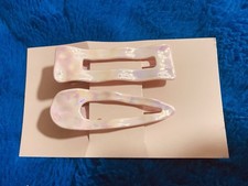 Pastel Pink Opalescent Alligator Hair Clips Girls/ Women Acrylic Barrette, pair