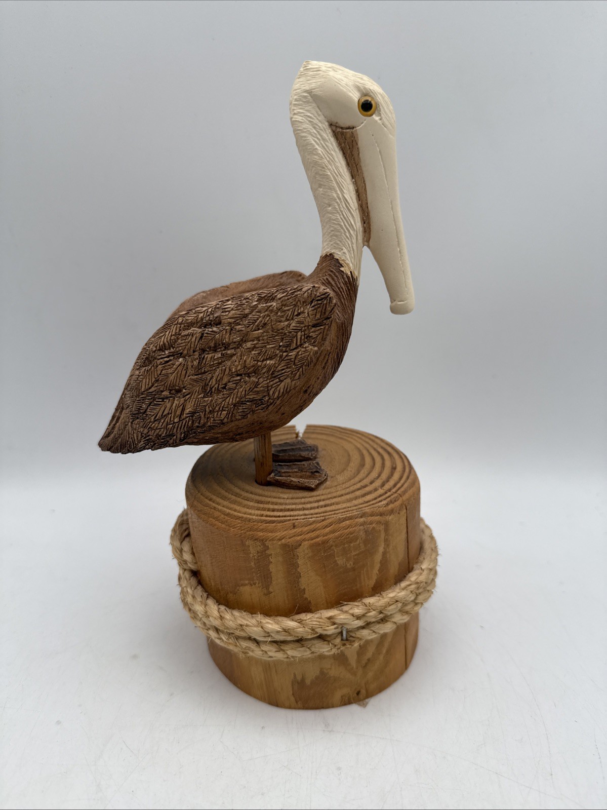 Resin And Wooden Pelican Statue 8.25”