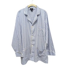 Vintage Christian Dior Monsieur Pajama Shirt Blue Stripe Men's Size XL
