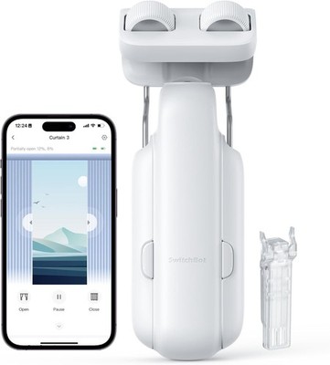 SwitchBot Automatic Curtain Opener - Bluetooth Remote Control Smart Curtain with
