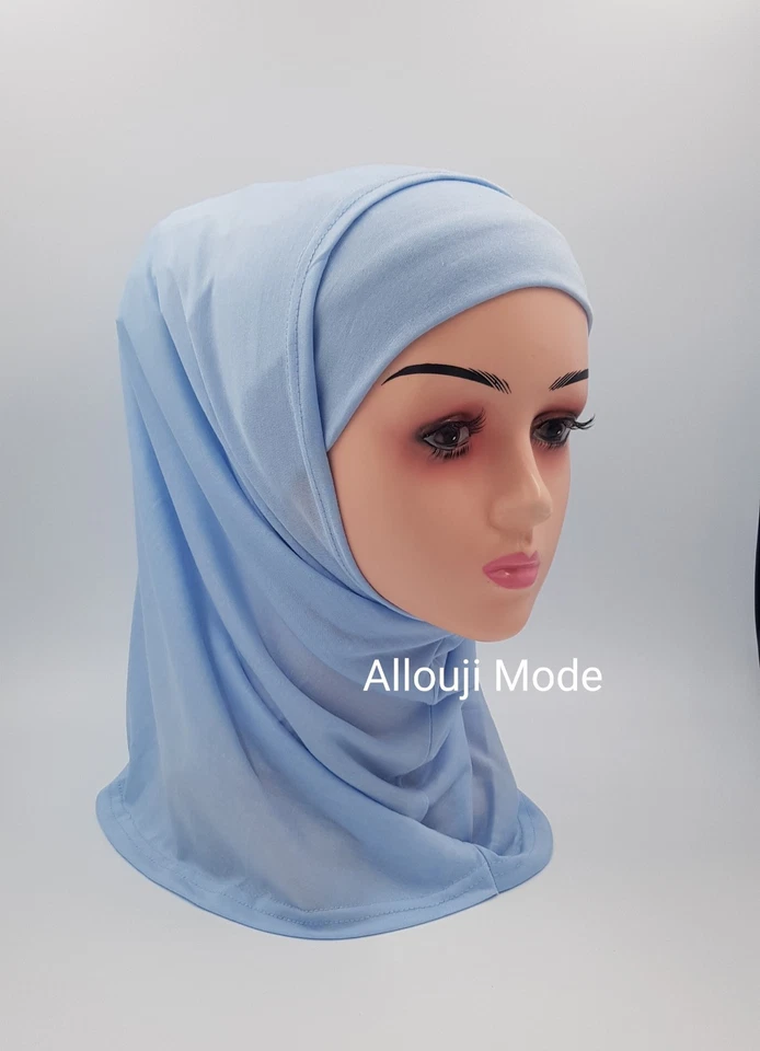 Kopftuch 2-Tlg Baumwolle Hijab Bone Khimar Amira Schal Islam Anti-Rutsch حجاب - Bild 2 von 4