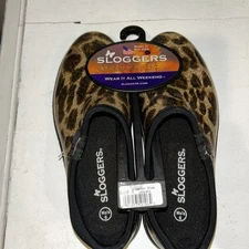Sloggers Women's Size 6 Clogs with Cheetah  Print Waterproof Garden Shoes