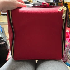 Estee Lauder Red Bag Makeup Travel Square Zippered New Hang Tag Storage Organize