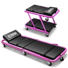 48" x 18" x 6" 330lbs Capacity Z-shaped Structure Purple 2-in-1 Rolling Creeper