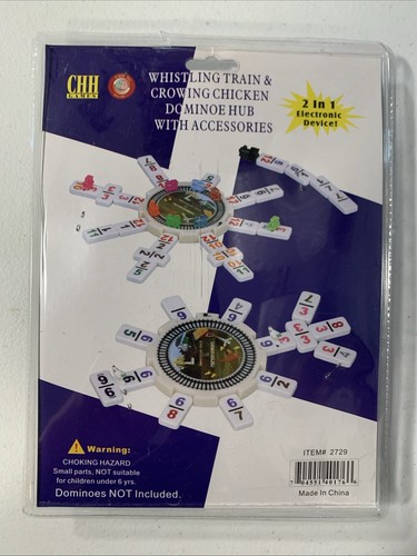 New 2 in 1 Dominoes Center Hub Starter Piece For Chicken Domino Or Mexican Train - Picture 3 of 3