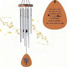 26  Aluminum Memorial Wind Chime for Outside, Sympathy Gift for Loss of Loved On