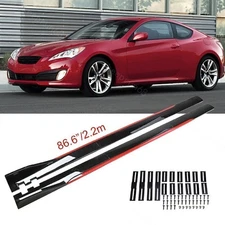 Gloss Black 86.6" Side Skirt Rocker Panel Splitter Lip For Hyundai Genesis Coupe