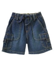 NWT Infant Boys 6-12 mo Gymboree  SUPER HERO  Cotton Denim Elastic CARGO SHORTS