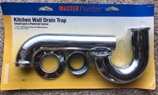 MASTER PLUMBER 453-043 KITCHEN WALL DRAIN P-TRAP 1-1/2" CHROME PLATED BRAND NEW