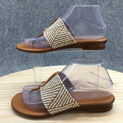 Italian Shoemakers Sandals Womens 7 Briley Slip On Slides Brown Casual Thong - Picture 2 of 18