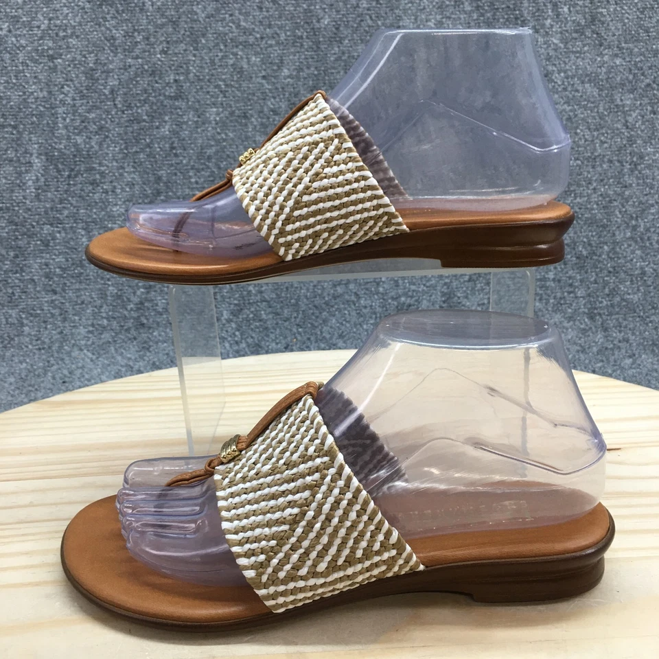 Italian Shoemakers Sandals Womens 7 Briley Slip On Slides Brown Casual Thong - Image 2 of 4